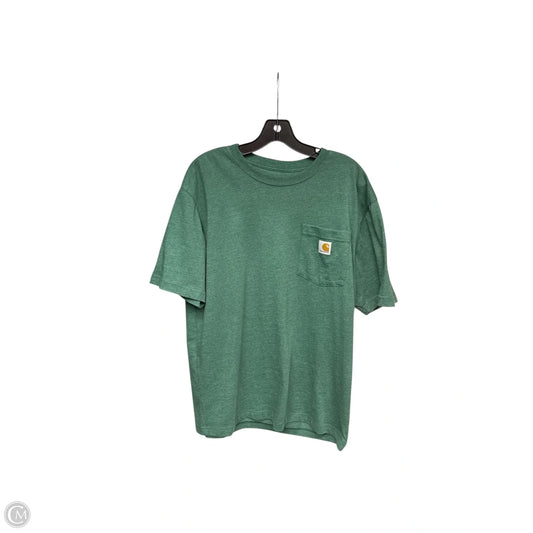 Top Short Sleeve By Carhartt In Green, Size: M