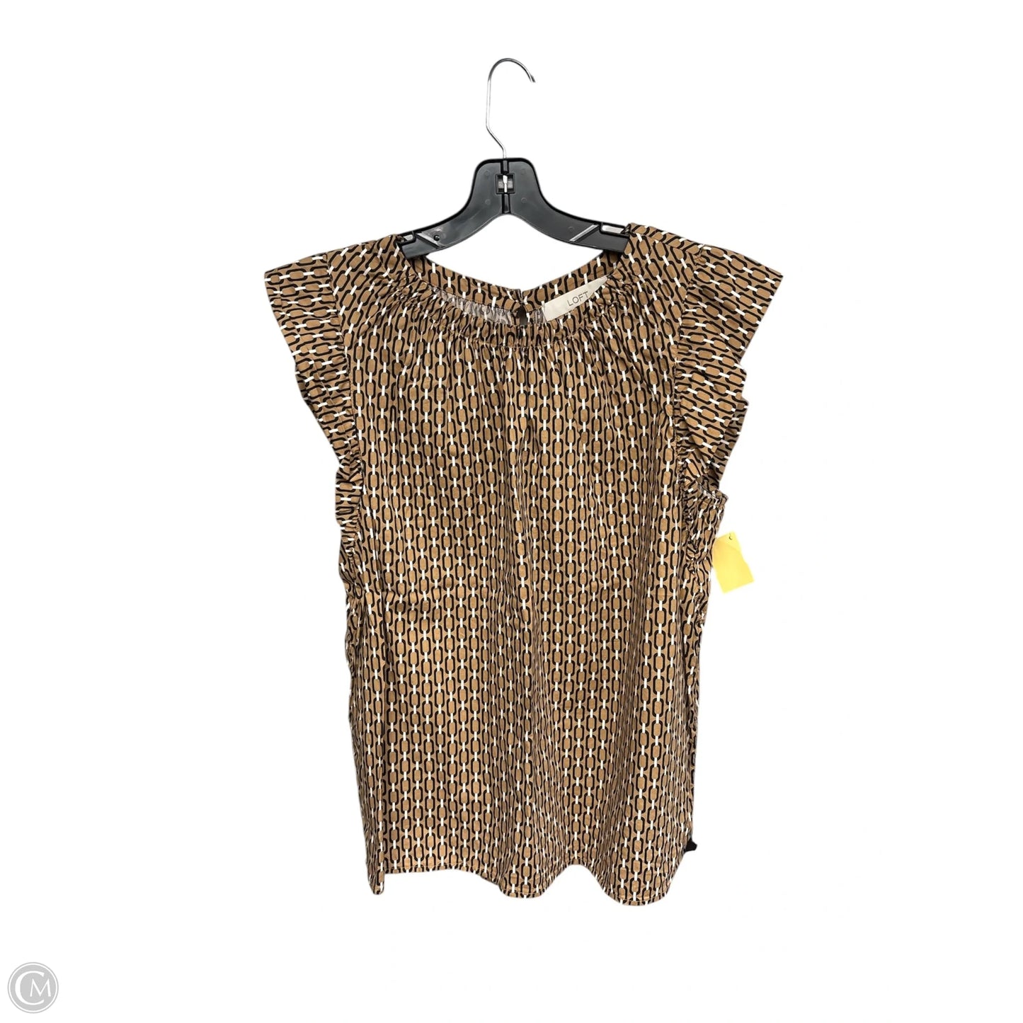 Top Short Sleeve By Loft In Brown, Size: L