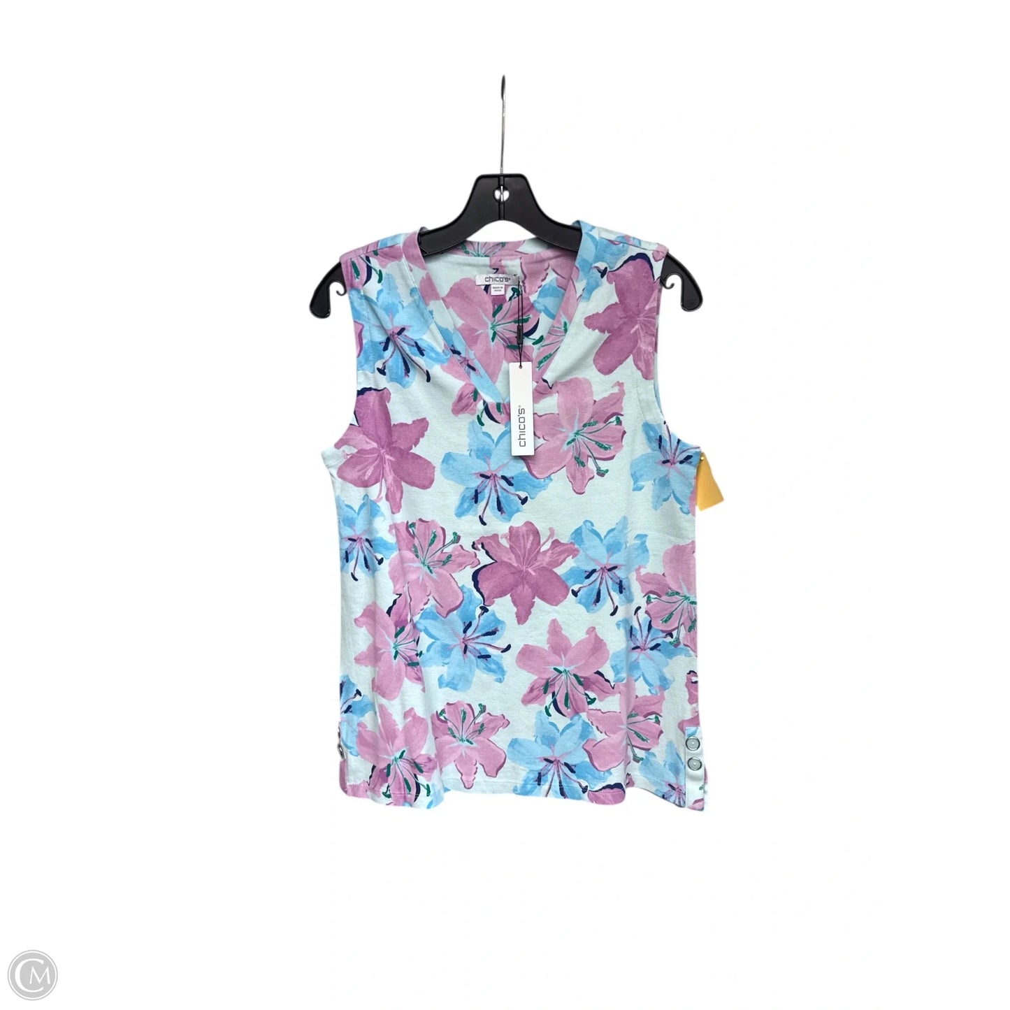 Top Sleeveless Basic By Chicos In Blue & Purple, Size: M