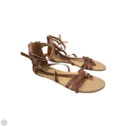 Sandals Flats By Just Fab In Brown, Size: 9