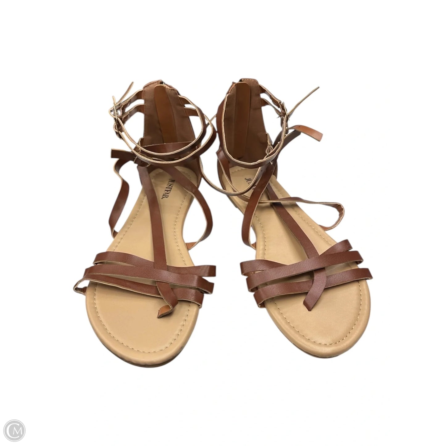 Sandals Flats By Just Fab In Brown, Size: 9
