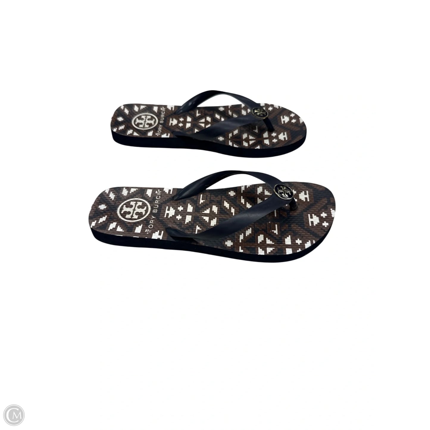 Sandals Designer By Tory Burch In Black & Brown