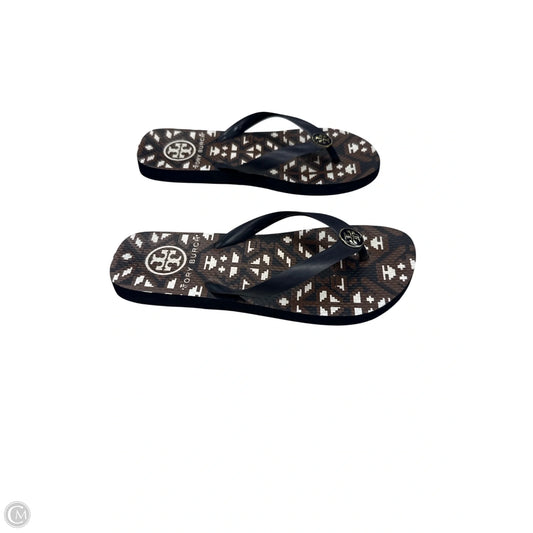 Sandals Designer By Tory Burch In Black & Brown