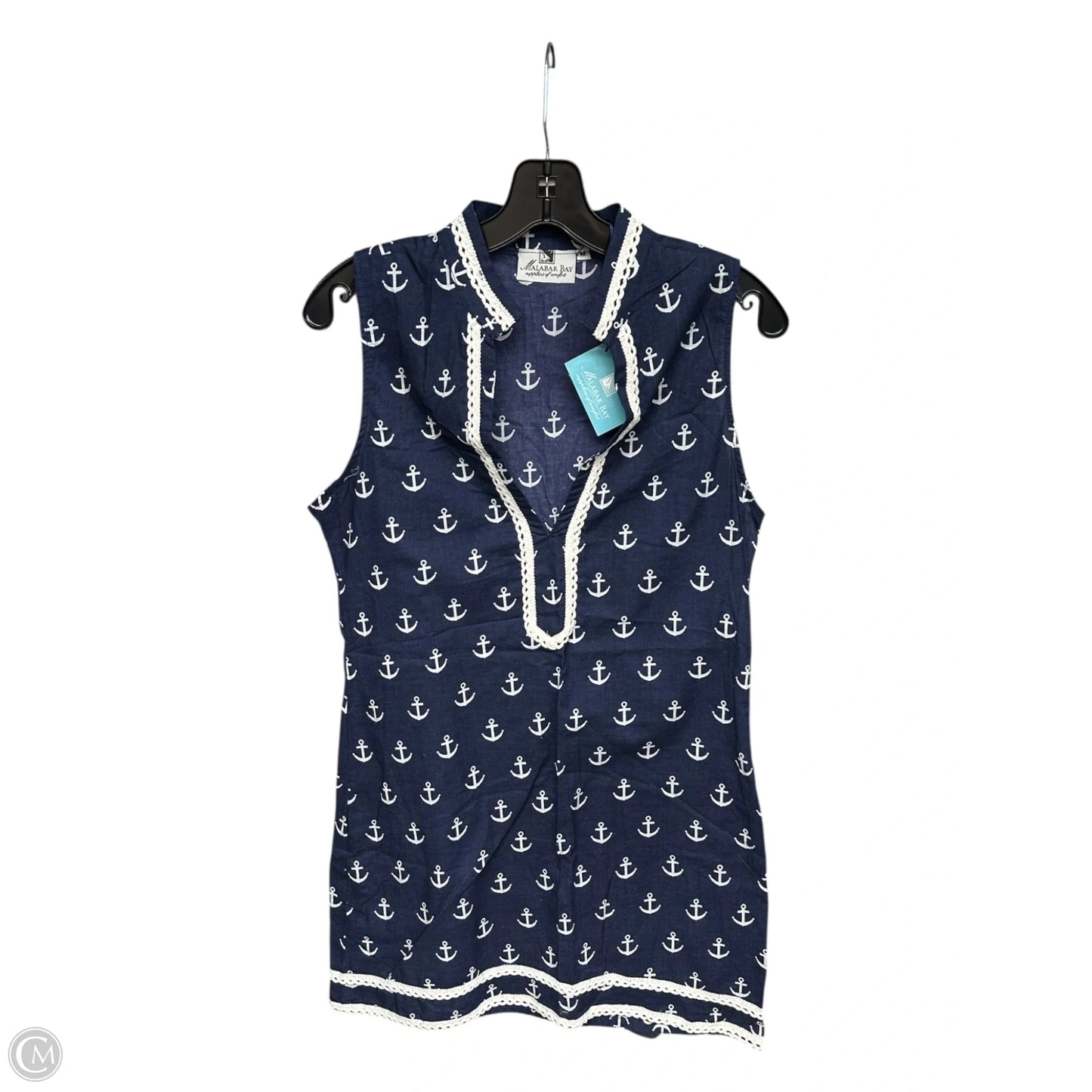 Dress Casual Midi By Clothes Mentor In Blue & White, Size: M