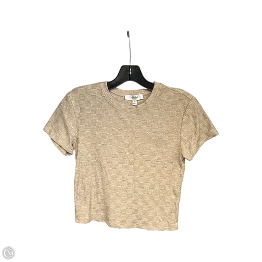 Top Short Sleeve By Atelier In Tan, Size: Medium