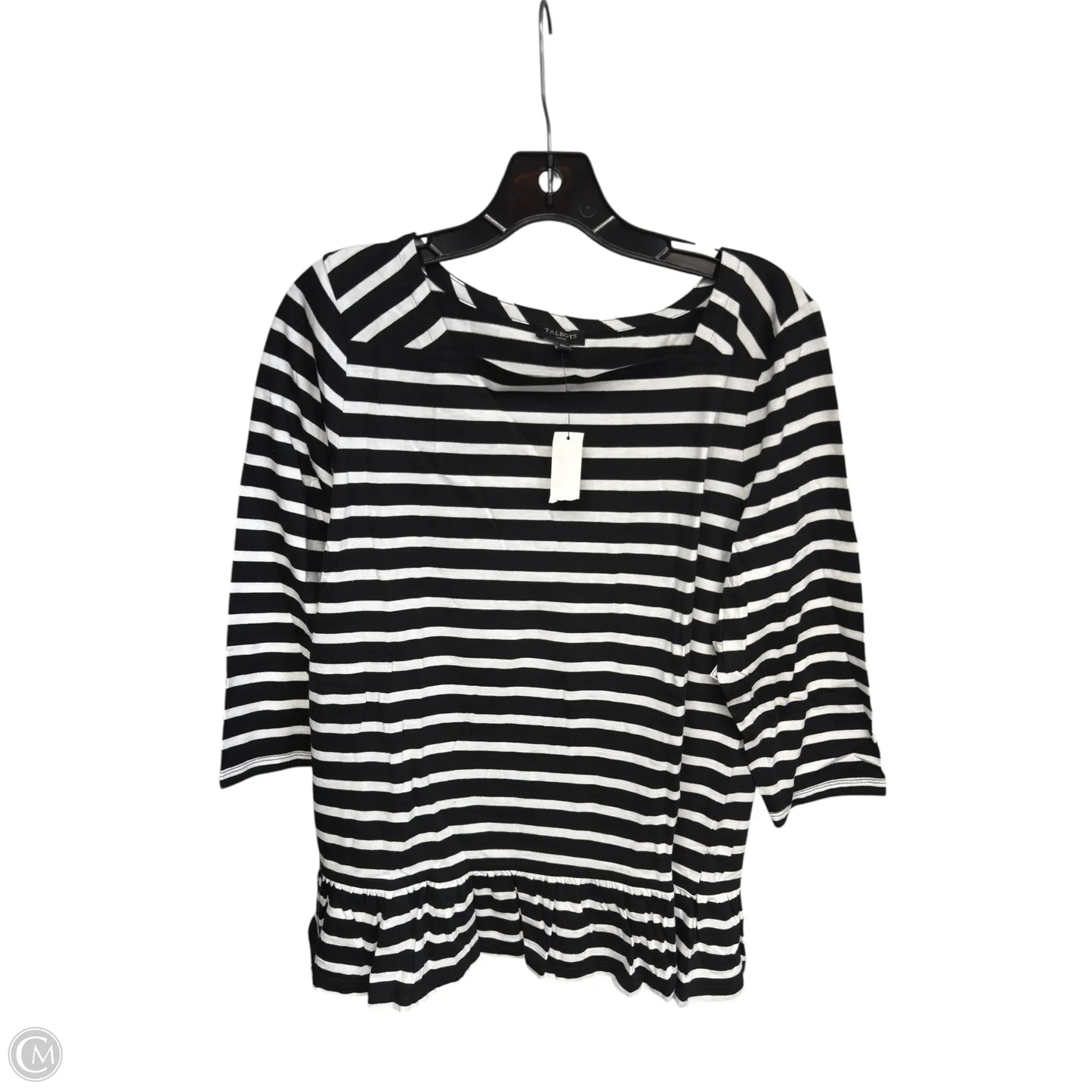 Top 3/4 Sleeve By Talbots In Striped Pattern, Size: Xl