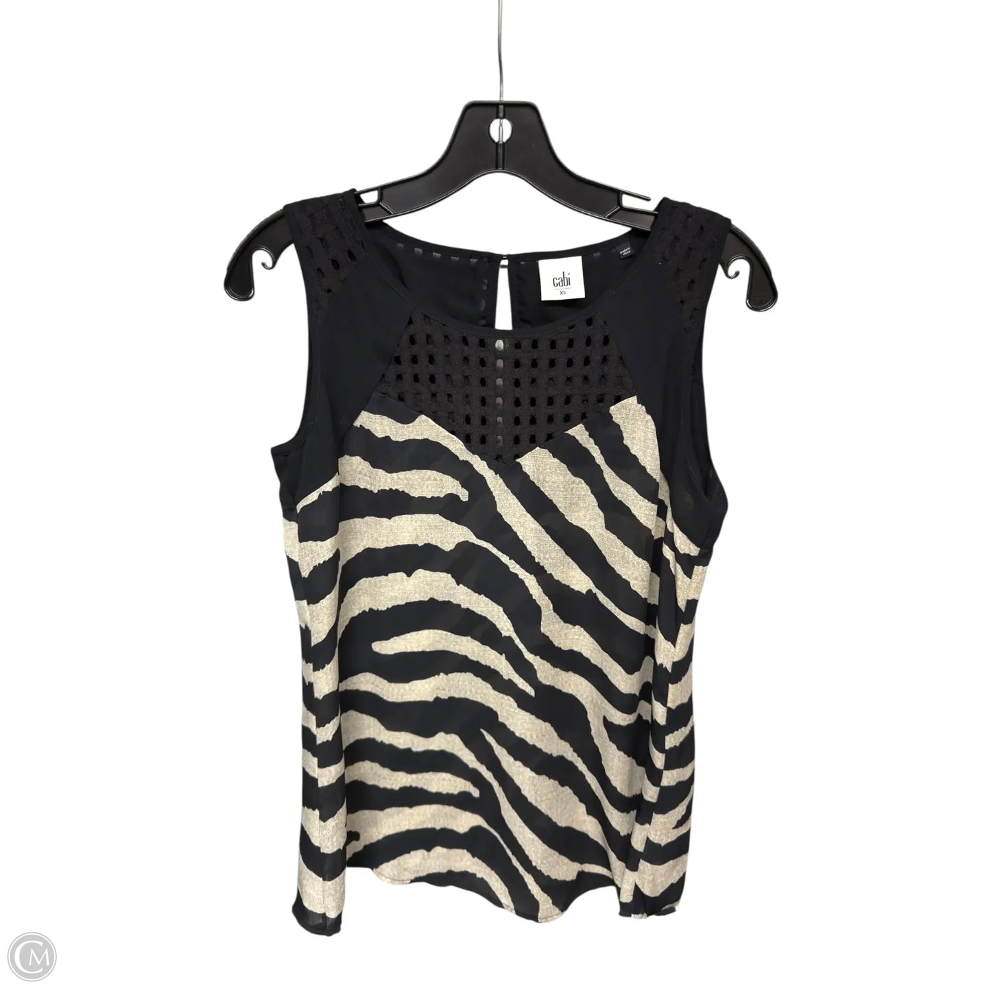 Top Sleeveless By Cabi In Zebra Print, Size: Xs