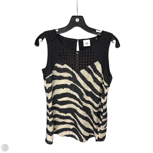 Top Sleeveless By Cabi In Zebra Print, Size: Xs
