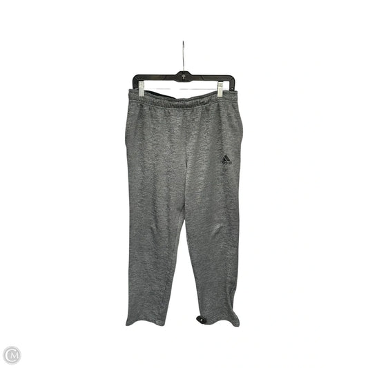 Athletic Pants By Adidas In Grey, Size: L