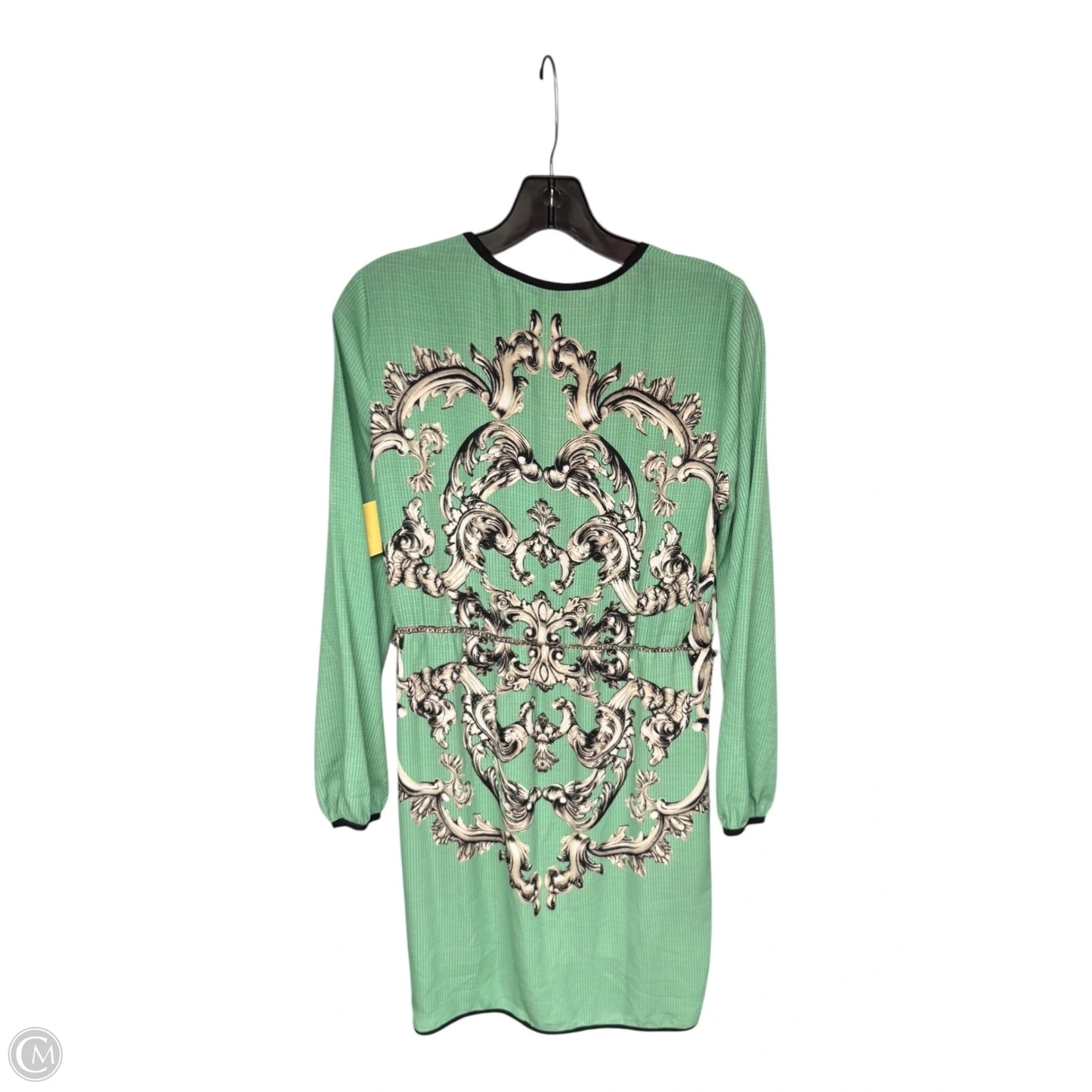 Dress Casual Midi By Bcbgmaxazria In Green & White, Size: S