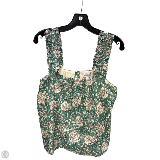 Top Sleeveless By Evereve In Cream & Green, Size: Xl