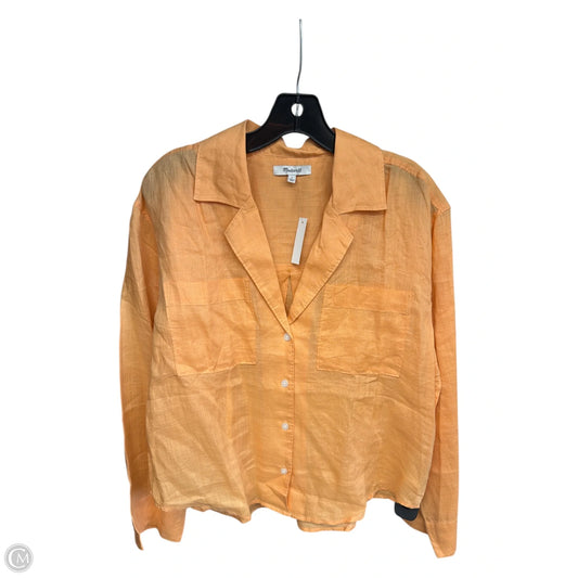 Top Long Sleeve By Madewell In Orange, Size: S