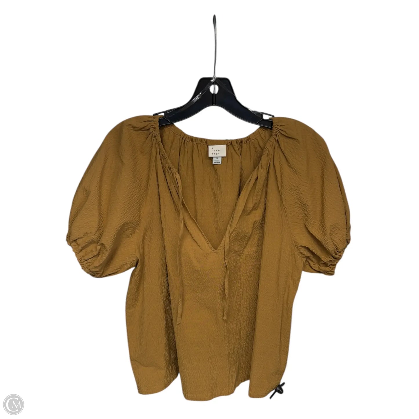 Top Short Sleeve By A New Day In Brown, Size: M
