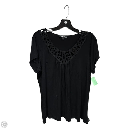 Top Short Sleeve By Elementz In Black, Size: 1x