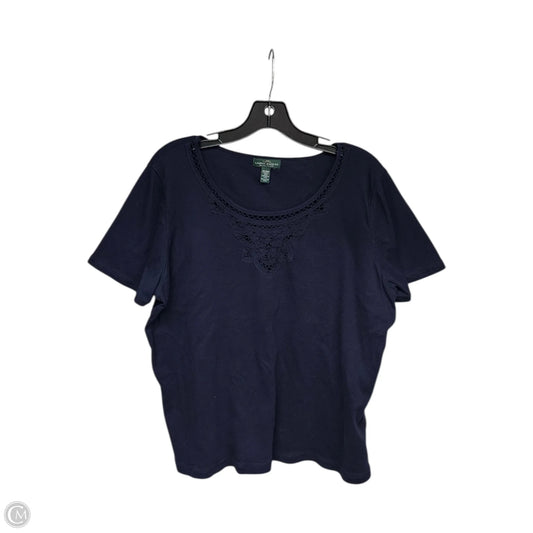 Top Short Sleeve By Lauren Jeans Co In Navy, Size: 2x