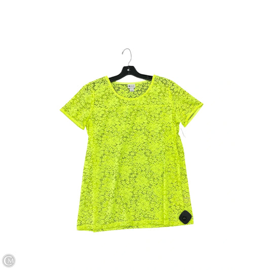 Top Short Sleeve By Stylus In Yellow, Size: L