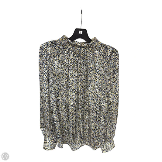 Blouse Long Sleeve By H&m In Blue & Yellow, Size: L