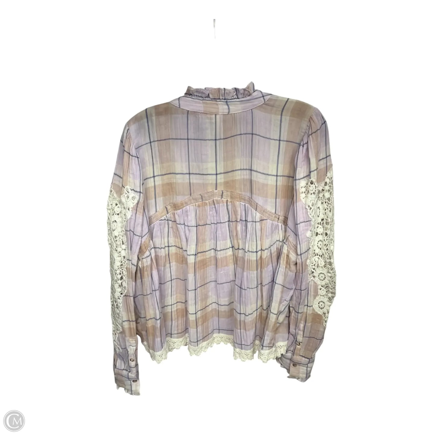 Blouse Long Sleeve By Pilcro In Purple, Size: 1x