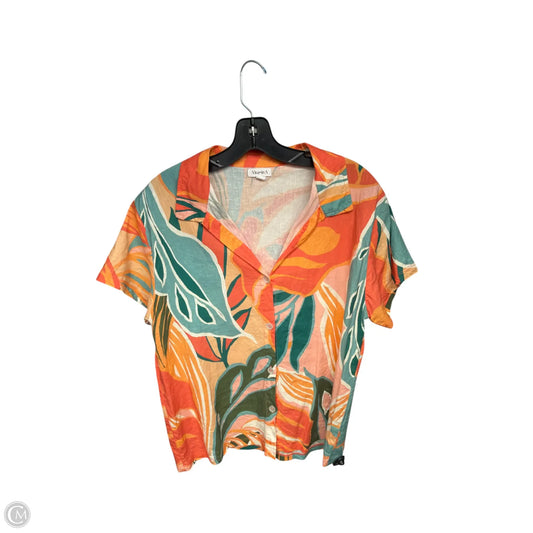 Top Short Sleeve By Vitamin A In Tropical Print, Size: L