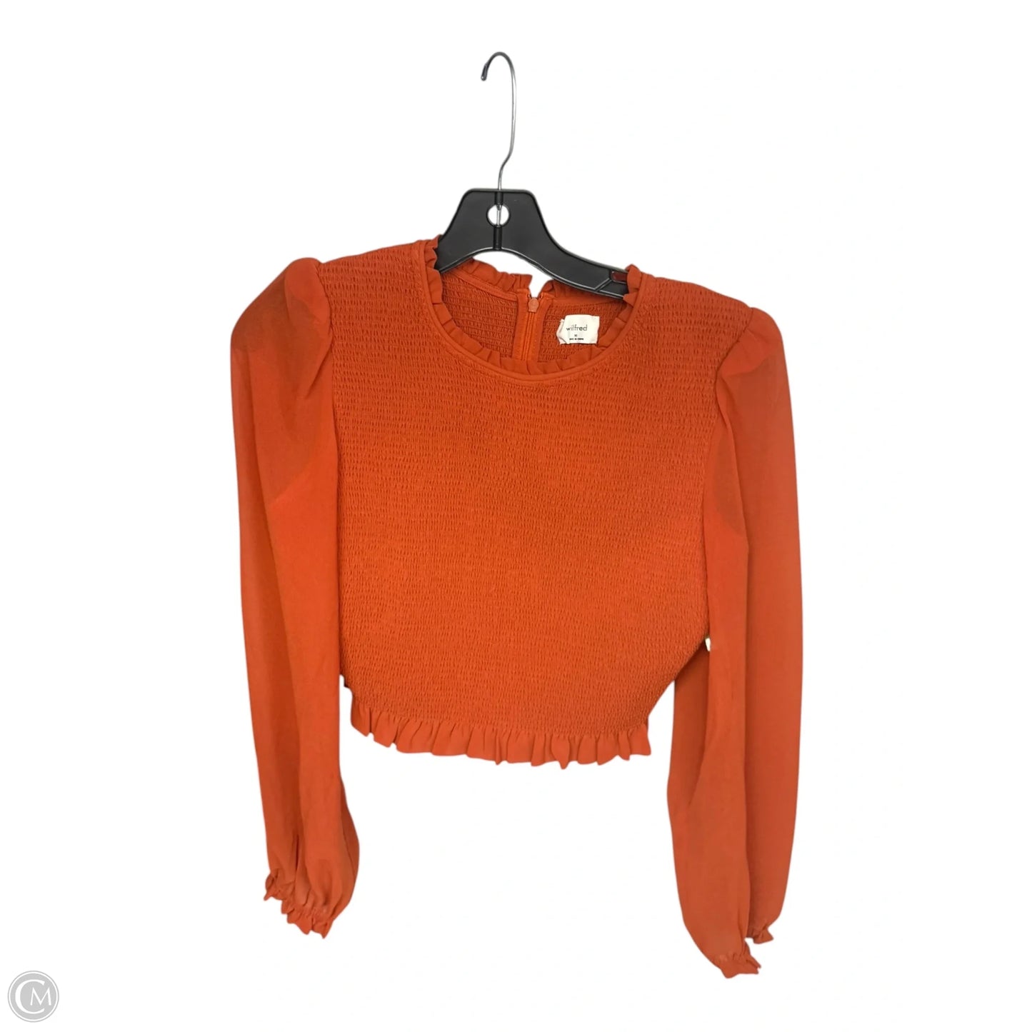 Blouse Long Sleeve By Wilfred In Orange, Size: M