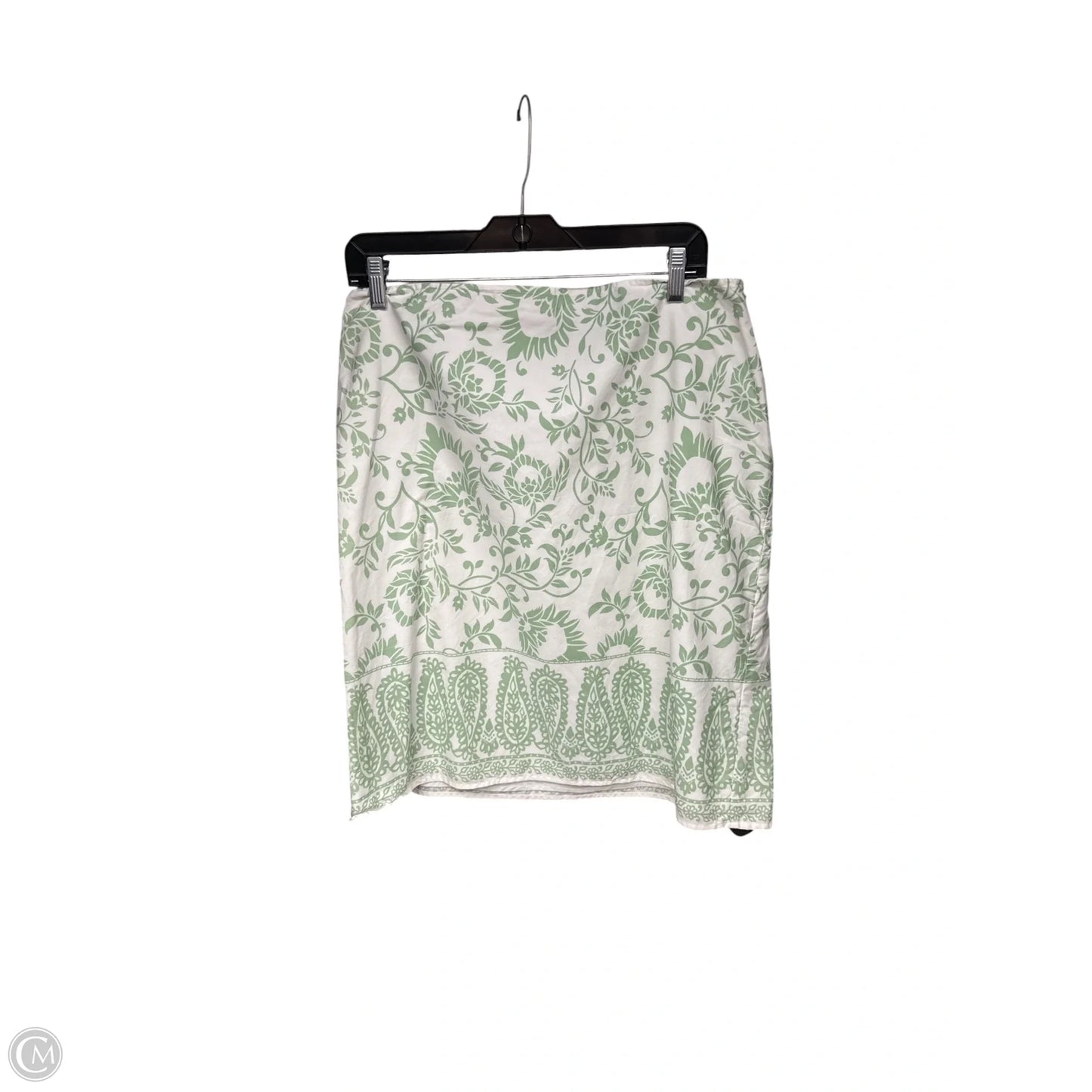 Skirt Midi By Ann Taylor In Green & White, Size: 12p