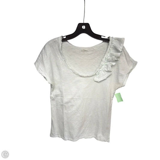 Top Short Sleeve By Loft In Aqua, Size: M