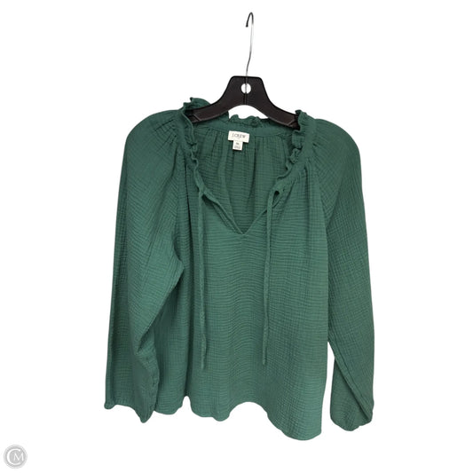 Top Long Sleeve By J. Crew In Green, Size: Xl