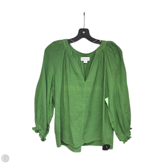 Top Long Sleeve By Velvet In Green, Size: S