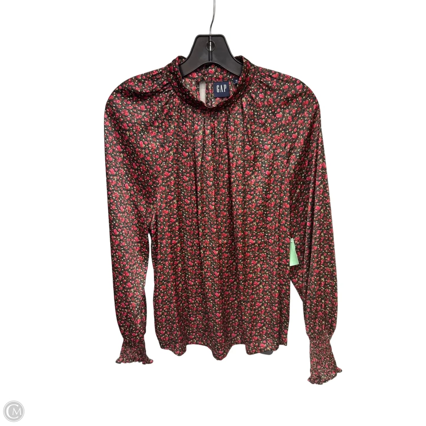 Blouse Long Sleeve By Gap In Black & Red, Size: M