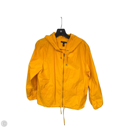 Jacket Windbreaker By Eileen Fisher In Orange, Size: L
