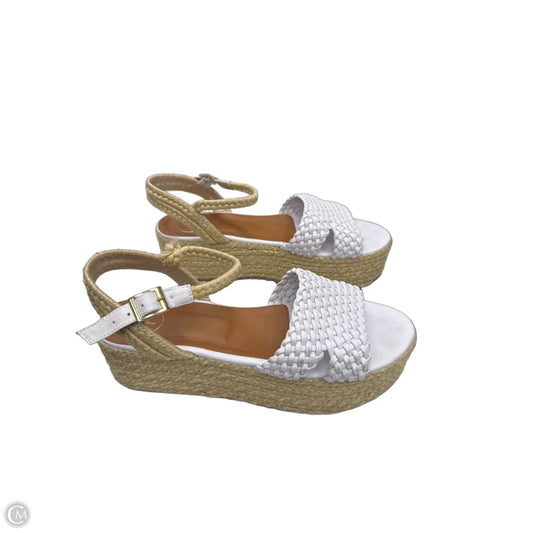 Sandals Heels Wedge By Clothes Mentor In White, Size: 9
