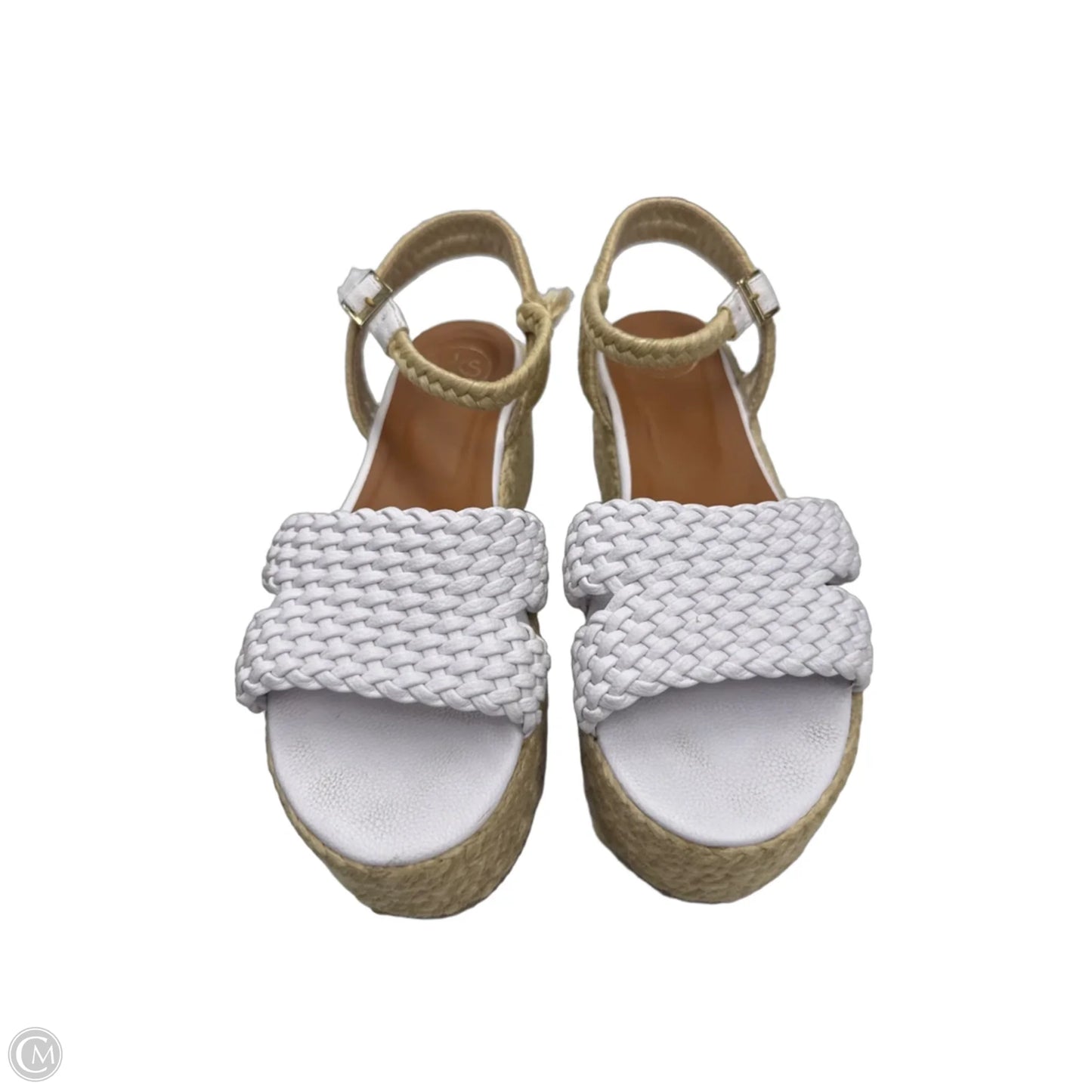 Sandals Heels Wedge By Clothes Mentor In White, Size: 9