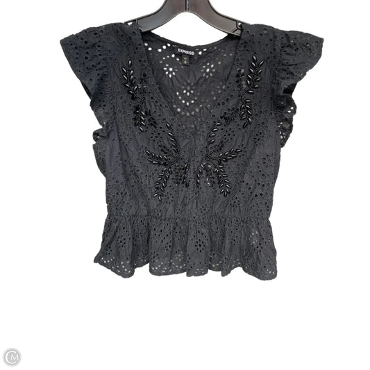 Top Short Sleeve By Express In Black, Size: M