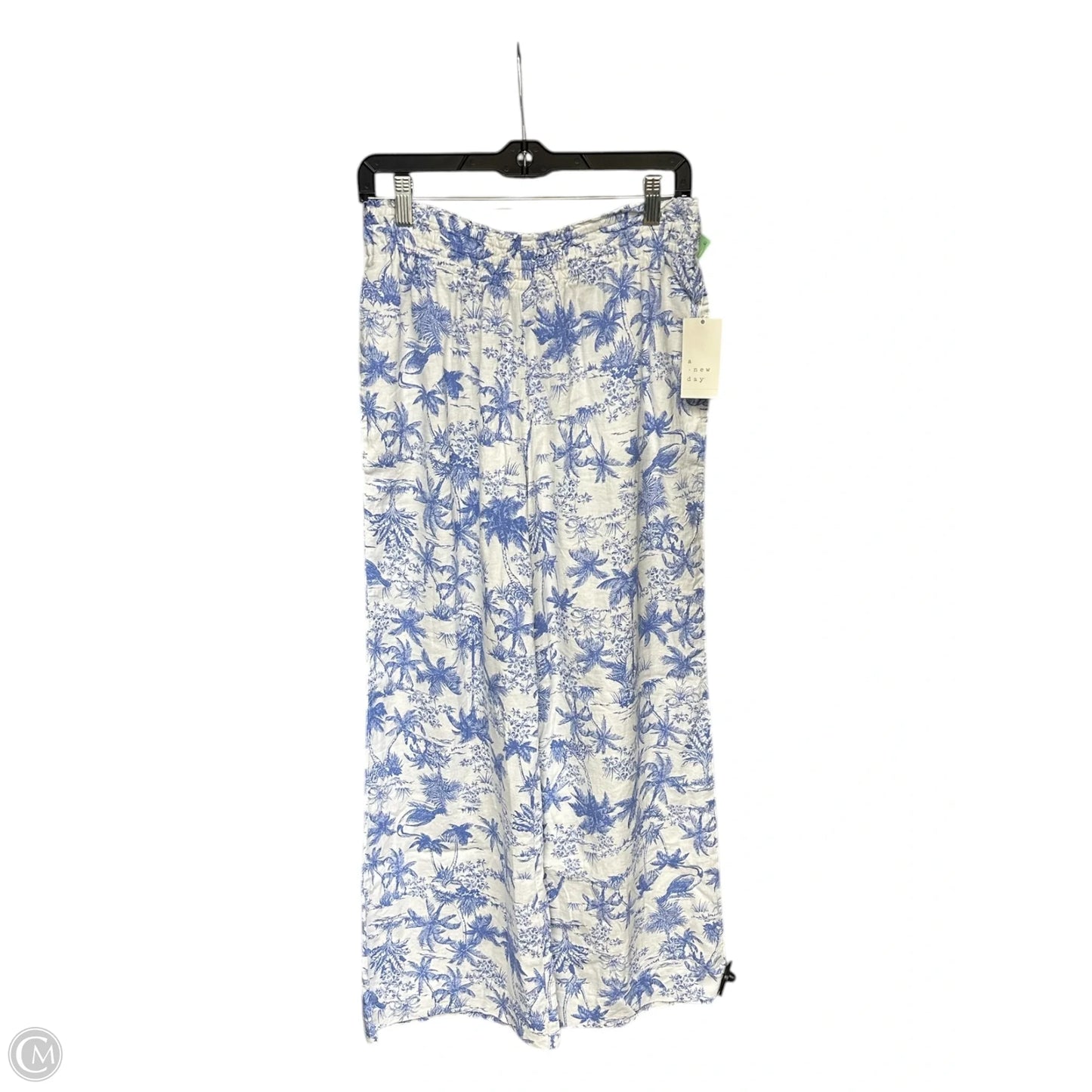 Pants Linen By A New Day In Blue & White, Size: S