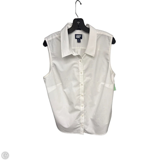 Top Sleeveless By Lands End In White, Size: 1x