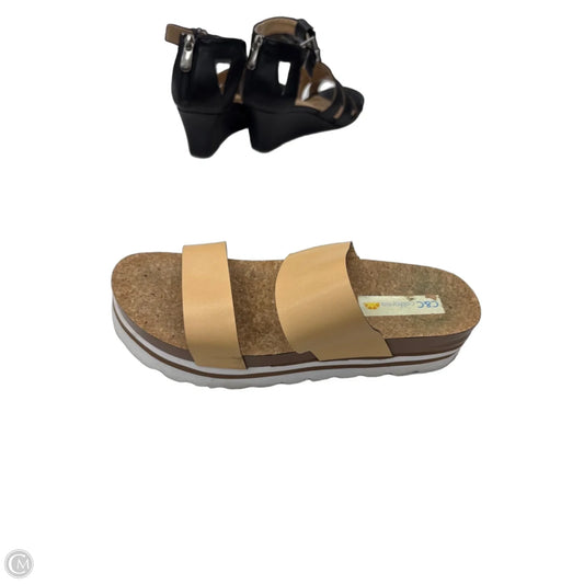 Sandals Heels Wedge By C And C In Orange, Size: 8