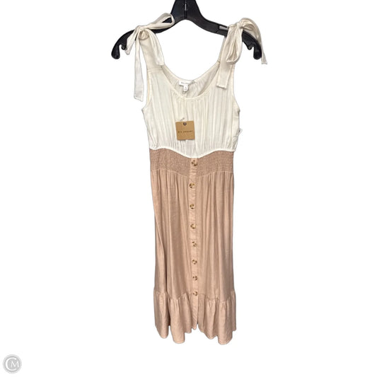 Dress Casual Midi By Blu Pepper In Cream & Tan, Size: S