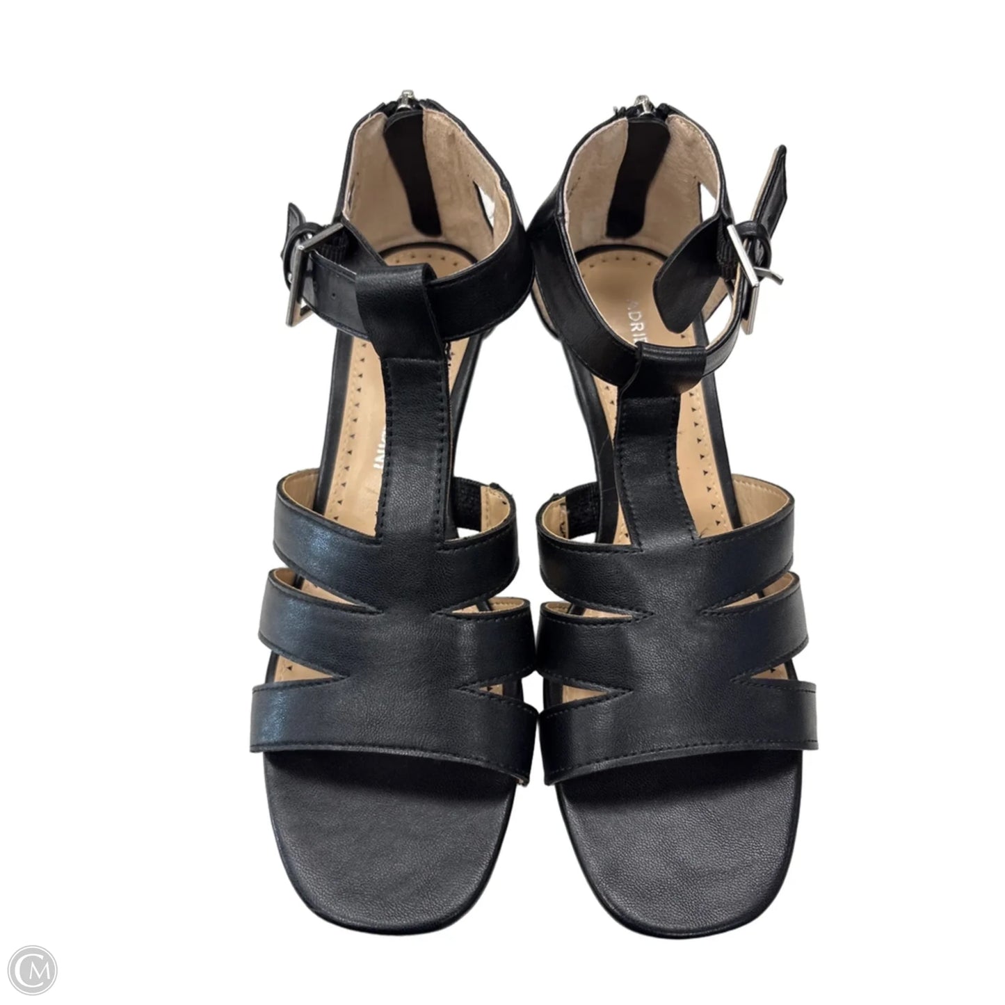 Sandals Heels Block By Adrienne Vittadini In Black, Size: 6.5
