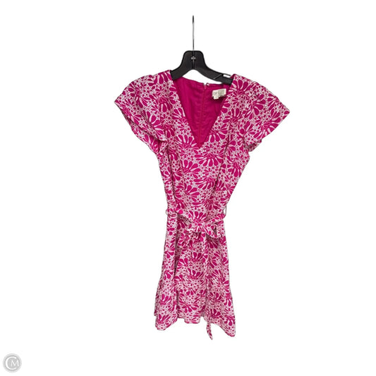 Dress Party Midi By Loft In Pink & White, Size: 4