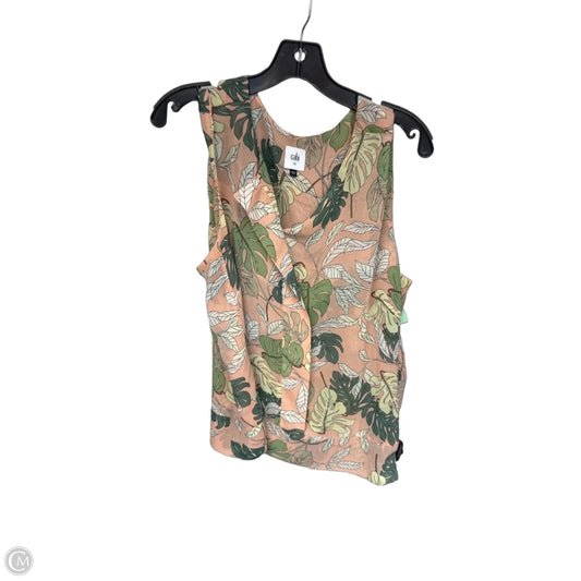 Top Sleeveless By Cabi In Green & Pink, Size: Xl