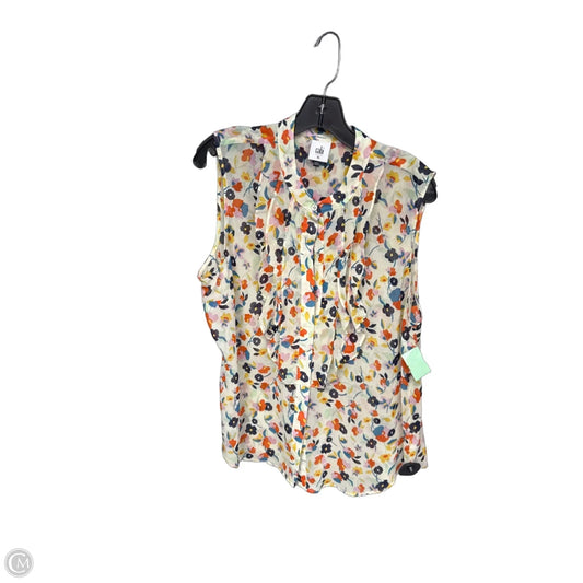 Top Sleeveless By Cabi In Floral Print, Size: Xl