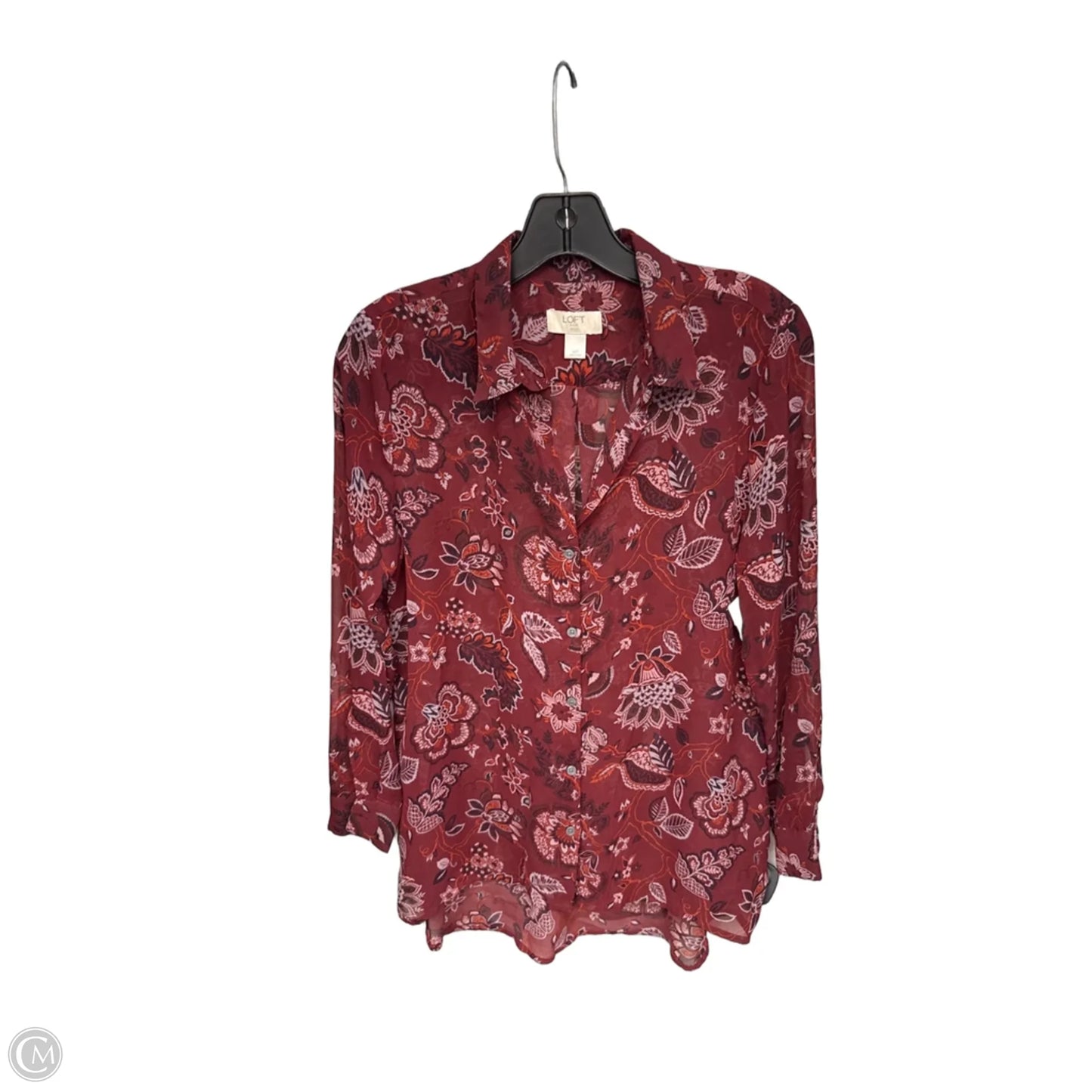 Top Long Sleeve By Loft In Paisley Print, Size: Mp
