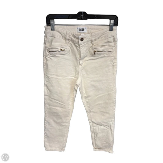 Jeans Straight By Paige In Cream Denim, Size: 4