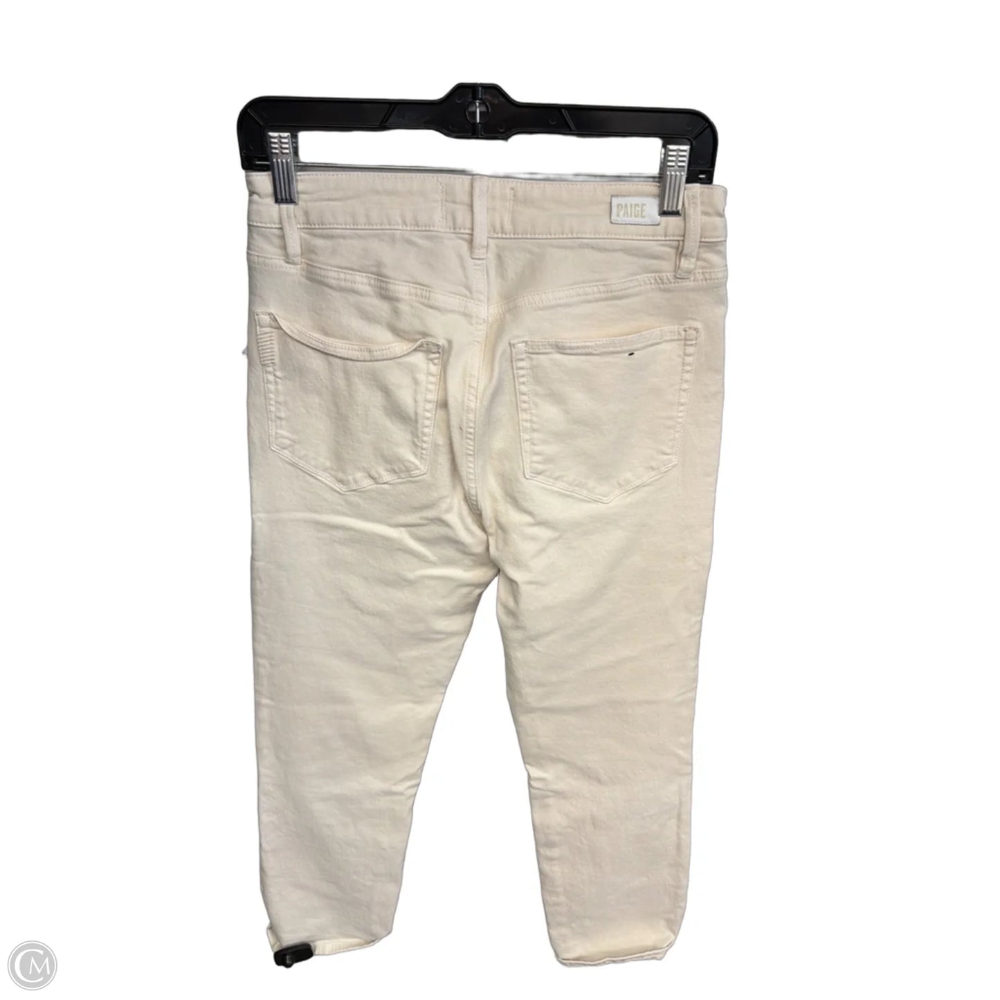Jeans Straight By Paige In Cream Denim, Size: 4