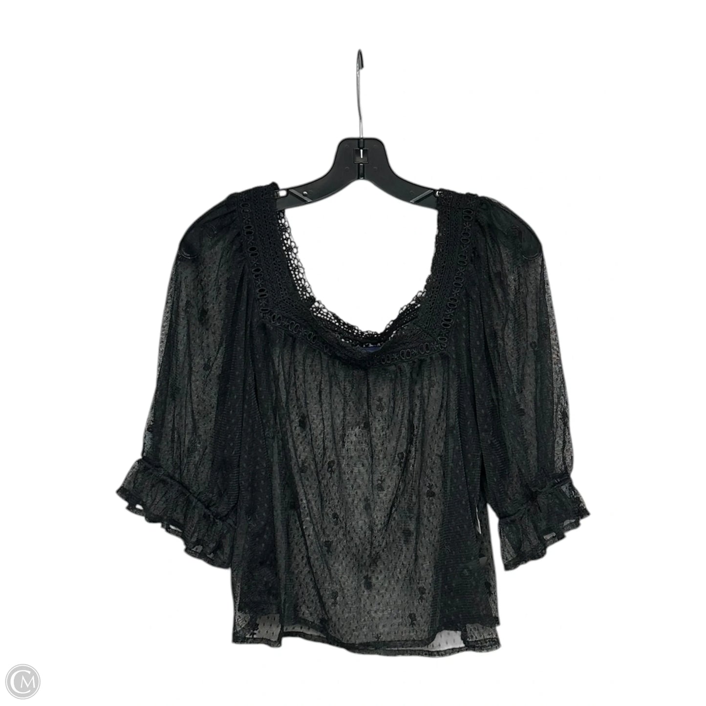 Top Short Sleeve By Gap In Black, Size: L
