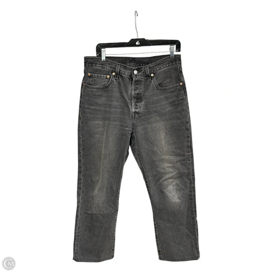 Jeans Straight By Levis In Black Denim, Size: 12