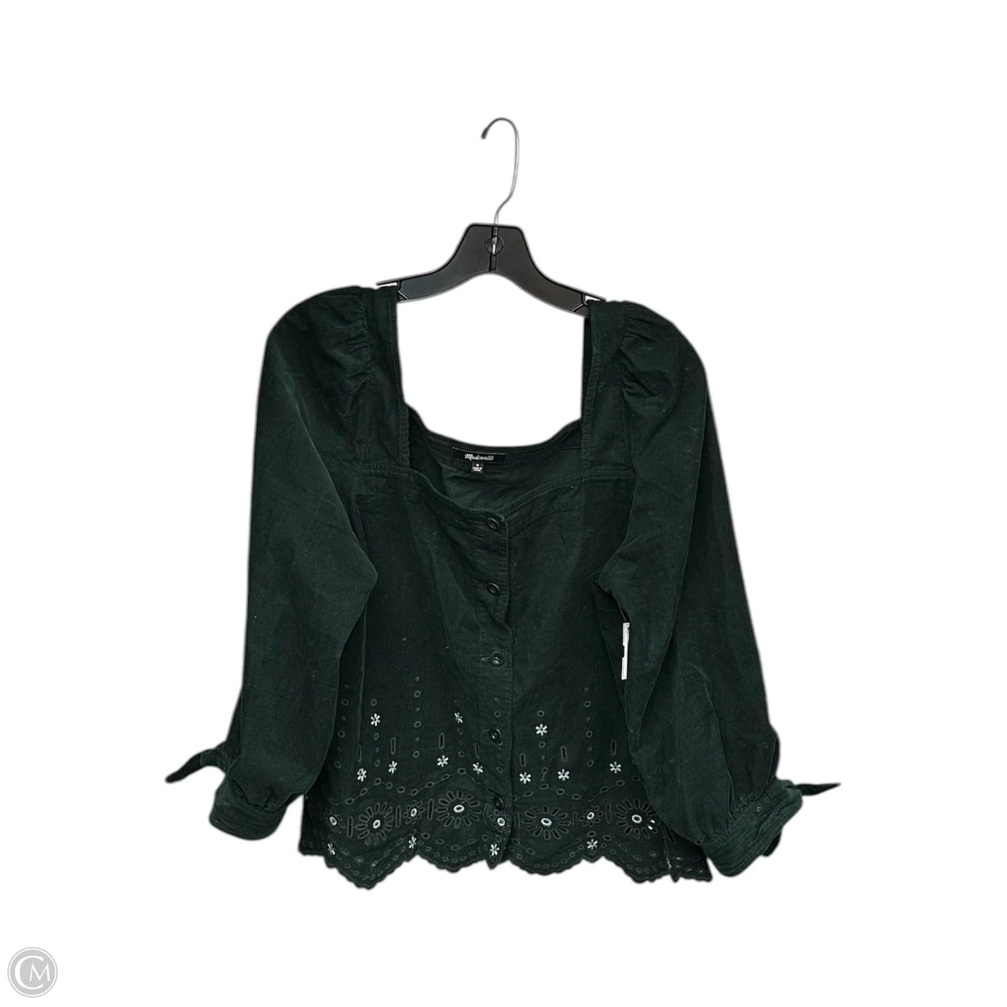 Top 3/4 Sleeve By Madewell In Green, Size: M