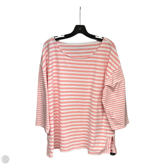 Top 3/4 Sleeve By Talbots In Striped Pattern, Size: Xl