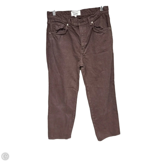 Jeans Straight By Reformation In Brown Denim, Size: 8