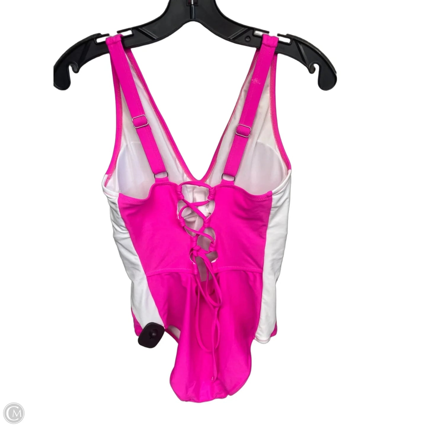 Swimsuit By Clothes Mentor In Pink & White, Size: L